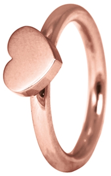 Steckring innen rundes Profil Herz-Aufsatz rosé