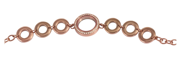 Treasure Armband mit Glaseinsatz Zirkonia Stahl in rosé