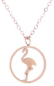 Preview: Kette Anhänger Flamingo im Kreis Edelstahl Rosé