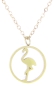 Preview: Kette Anhänger Flamingo im Kreis Edelstahl Gold