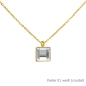 Preview: Kette gold mit einem eckigem Stein in einer Farbe Deiner Wahl Edelstahl