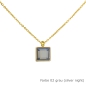 Preview: Kette gold mit einem eckigem Stein in einer Farbe Deiner Wahl Edelstahl