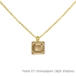 Preview: Kette gold mit einem eckigem Stein in einer Farbe Deiner Wahl Edelstahl