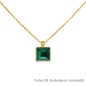 Preview: Kette gold mit einem eckigem Stein in einer Farbe Deiner Wahl Edelstahl