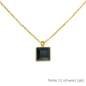 Preview: Kette gold mit einem eckigem Stein in einer Farbe Deiner Wahl Edelstahl