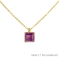 Preview: Kette gold mit einem eckigem Stein in einer Farbe Deiner Wahl Edelstahl