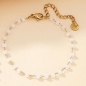 Preview: Armband Edelstahl gold mit weißen Kristallen