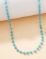 Preview: Kette Edelstahl gold mit blauen Kristallen
