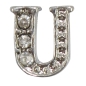 Preview: Charm Buchstabe "U" mit Zirkonia