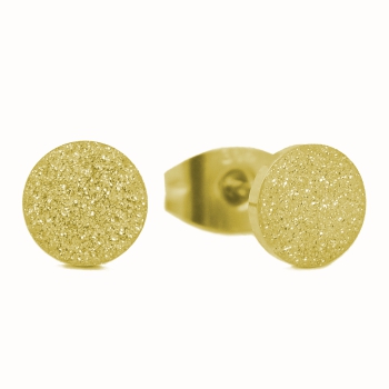 Ohrstecker flach diamantiert gold