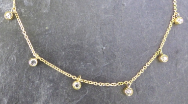 Preview: Kette mit gefassten Steinen Gold