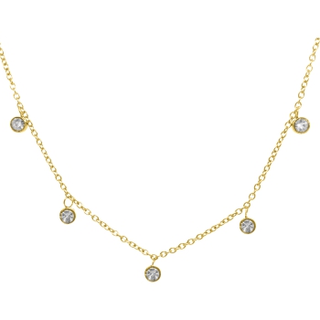 Kette mit gefassten Steinen Gold