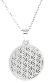 Kette Anhänger Blume des Lebens klein Edelstahl