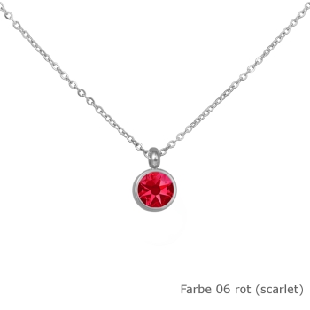 Kette mit einem runden Stein in einer Farbe Deiner Wahl Edelstahl