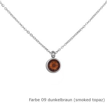 Kette mit einem runden Stein in einer Farbe Deiner Wahl Edelstahl