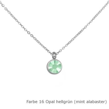 Kette mit einem runden Stein in einer Farbe Deiner Wahl Edelstahl