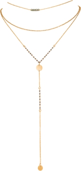 Kette Wasserfall dreireihig mit beige-grauen Kristallen Edelstahl gold