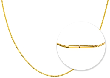 PURE- Schlangenkette mit Bajonettverschluss 50cm in Edelstahl - gold