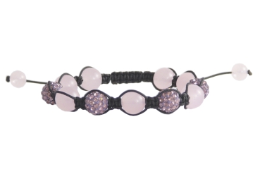 Kugelarmband mit rosa Steinen und Rosenquarzkugeln