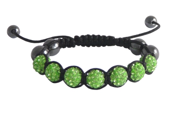 Shamballa Armband mit grünen Steinen