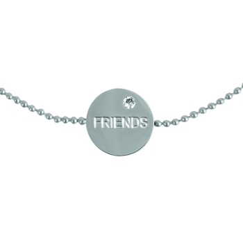 Armband mit Scheibe - Friends an Kugelkette Edelstahl