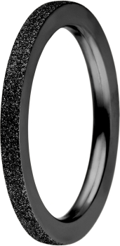 Steckring innen 2mm schwarz Stahl diamantiert