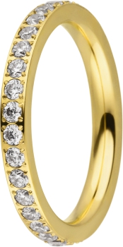 Steckring innen 2mm Zirkonia gold