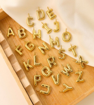 Preview: Buchstaben Edelstahl groß Gold