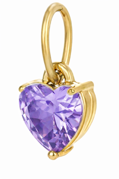 Anhänger Herz Edelstahl gold lila