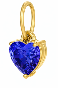 Anhänger Herz Edelstahl Gold blau