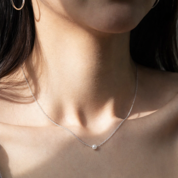 Preview: Kette Edelstahl mit einer Perle