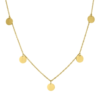 Kette mit 7 Plättchen Edelstahl gold