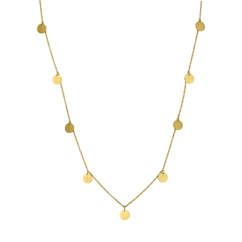 Plättchenkette 100cm lang Gold