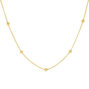 Kette mit 18 Kugeln Edelstahl gold