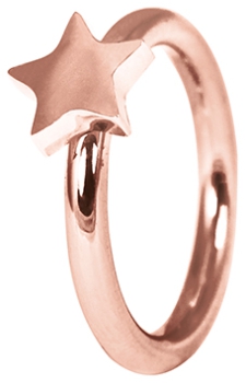 Steckring innen rundes Profil Stern rosé