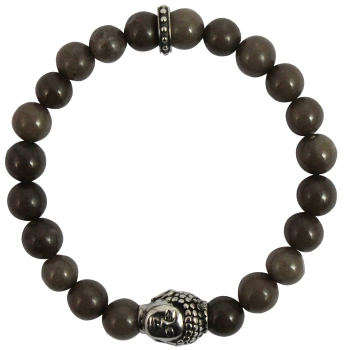 Armband grauer Quarz Buddha Herren