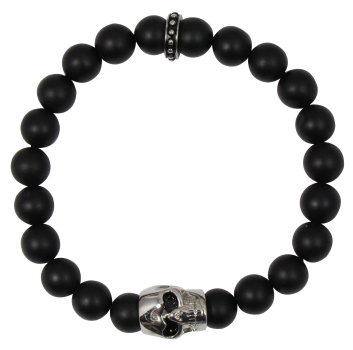 Armband Achat mit Totenkopf Herren