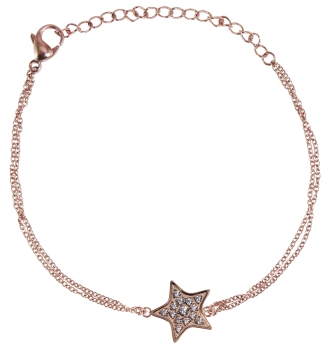 Armband Stern mit gefassten Zirkonia rosé