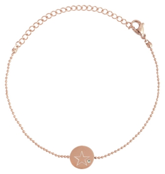 Armband mit Scheibe - Stern an Kugelkette rosé