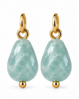 Tropfen-Ohrhänger mit wechselbaren Anhängern – Gold | verschiedene Farben