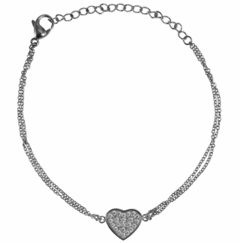 Armband Herz Zirkonia Stahl