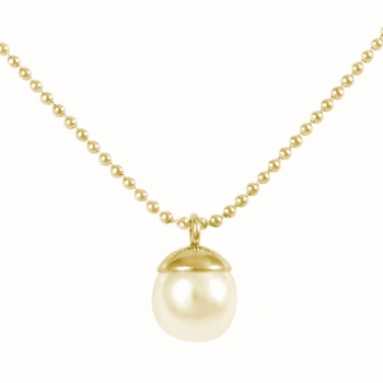 Kette mit Perle an Kugelkette gold