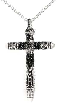 Anhänger Kreuz mit schwarzen Zirkonia