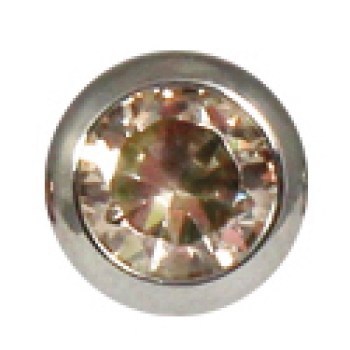 Aufsatz für Steckring Zirkonia 7mm Stahl champagner