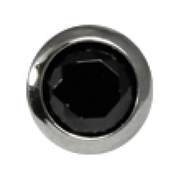 Aufsatz für Steckring Zirkonia 7mm Stahl schwarz