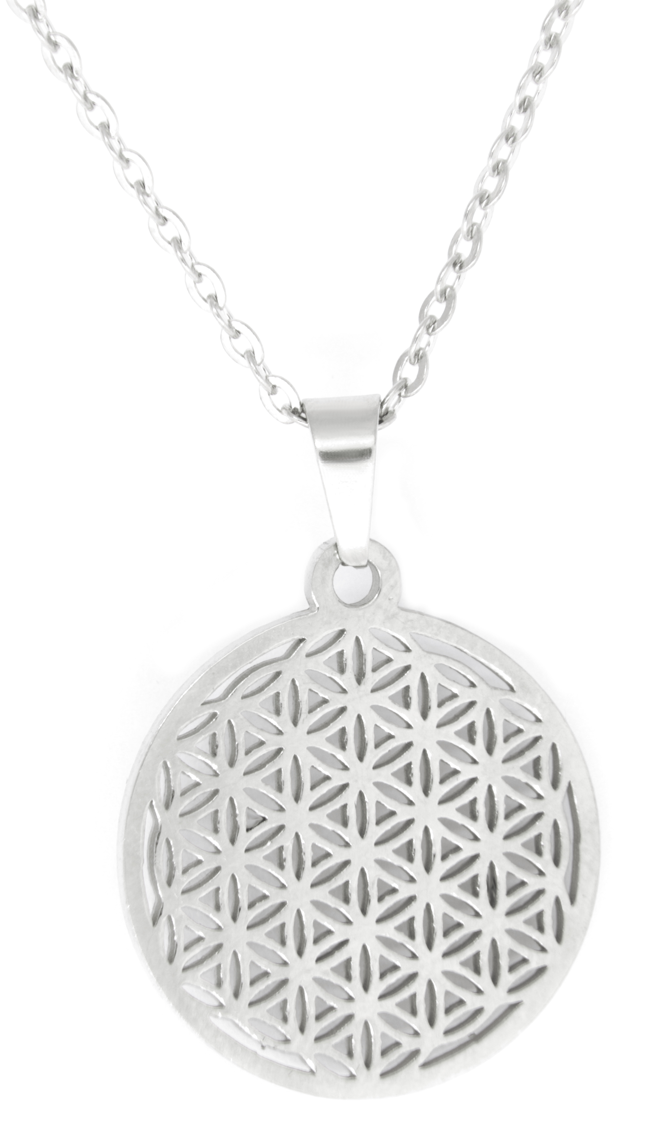 StyleRepublic.com - Kette Anhänger Blume des Lebens klein Edelstahl