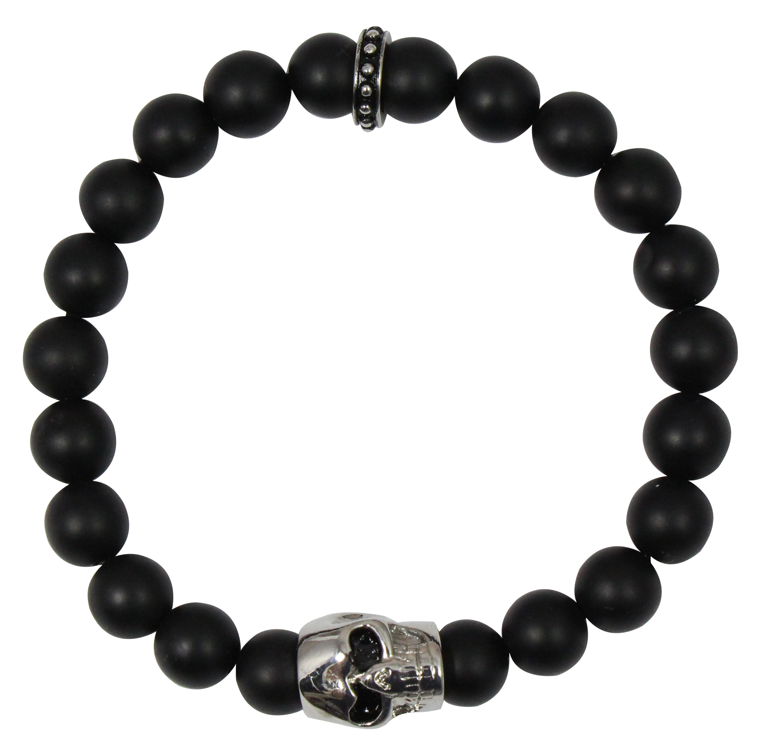  Armband Achat mit Totenkopf Damen