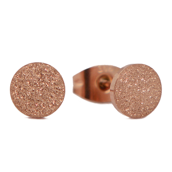 Ohrstecker flach diamantiert rosé