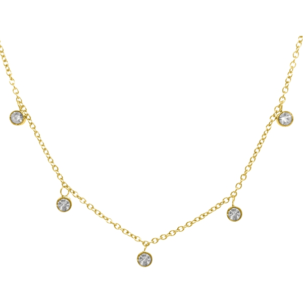 Kette mit gefassten Steinen Gold