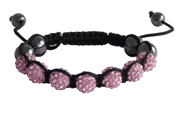 Kugelarmband mit rosa Steinen